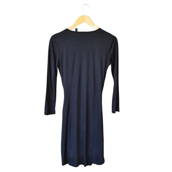 HUGO BOSS Black Jersey Faux Wrap Dress Long Sleeve - Picture 7 of 9